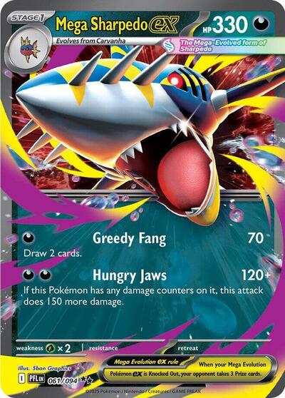 Mega Sharpedo ex - 061/094 - ME02: Phantasmal Flames - 061/094