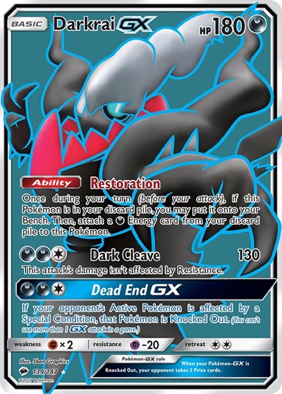 Darkrai GX (Full Art) - SM - Burning Shadows - 139/147