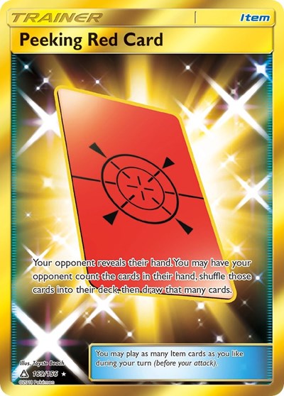 Peeking Red Card (Secret Rare) - SM - Ultra Prism - 169/156