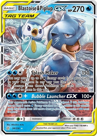 Blastoise & Piplup GX - SM - Cosmic Eclipse - 38/236