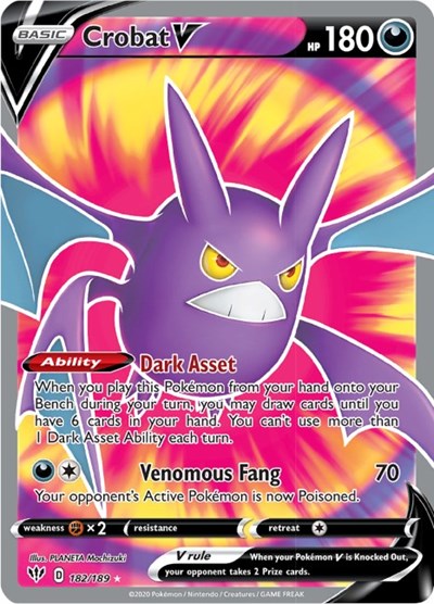 Crobat V (Full Art) - SWSH03: Darkness Ablaze - 182/189
