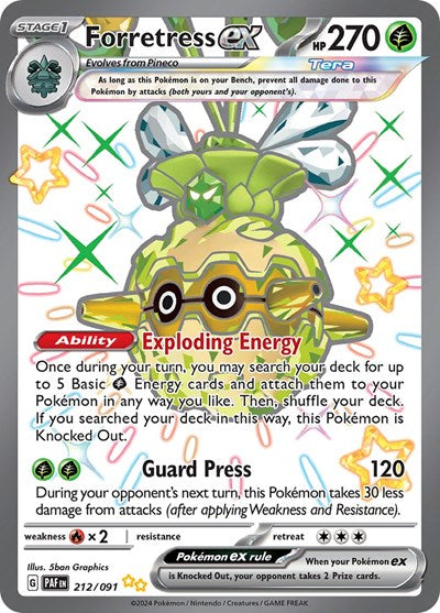 Forretress ex - 212/091 - SV: Paldean Fates - 212/091