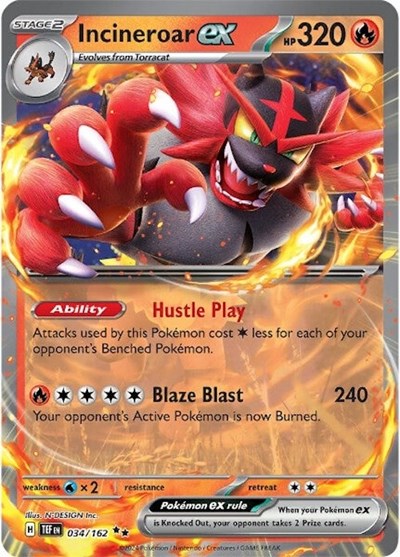 Incineroar ex - 034/162 - SV05: Temporal Forces - 034/162