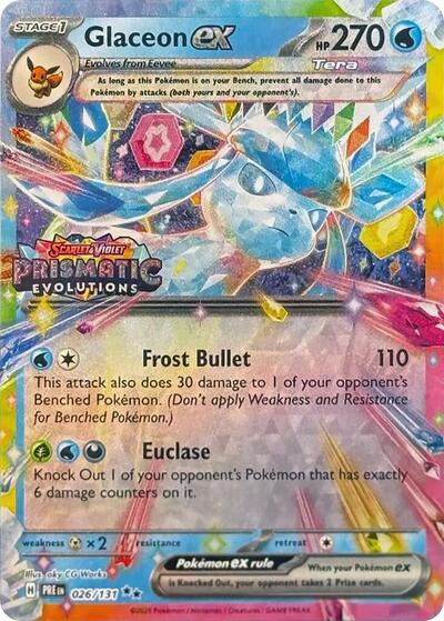 Glaceon ex - 026/131 (Prismatic Evolutions Stamp) - Miscellaneous Cards & Products - 026/131