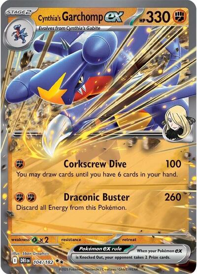 Cynthia's Garchomp ex - 104/182 - SV10: Destined Rivals - 104/182