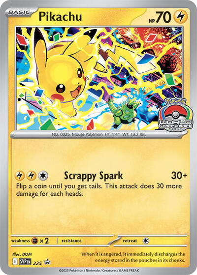 Pikachu - 225 (World Championship 2025) - SV: Scarlet & Violet Promo Cards - 225