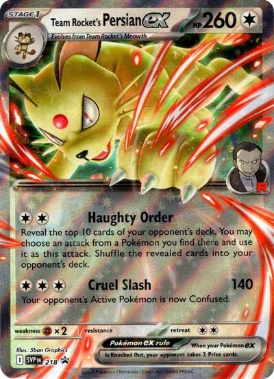 Team Rocket's Persian ex - 218 - SV: Scarlet & Violet Promo Cards - 218