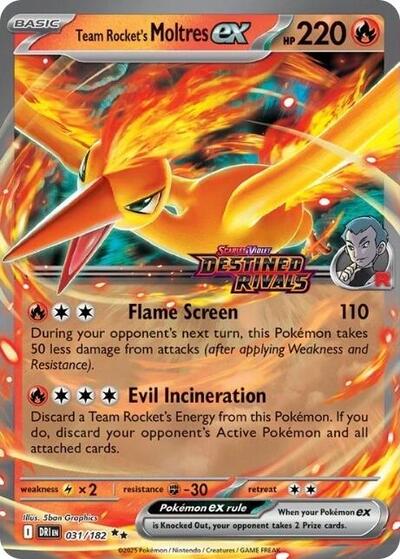 Team Rocket's Moltres ex - 31/182 (Destined Rivals Stamp) - Miscellaneous Cards & Products - 031/182