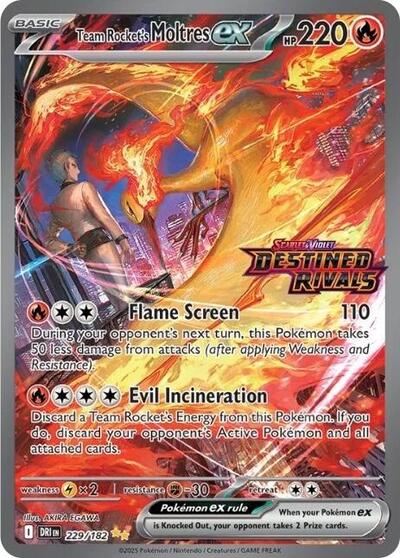 Team Rocket's Moltres ex - 229/182 (Destined Rivals Stamp) - Miscellaneous Cards & Products - 229/182